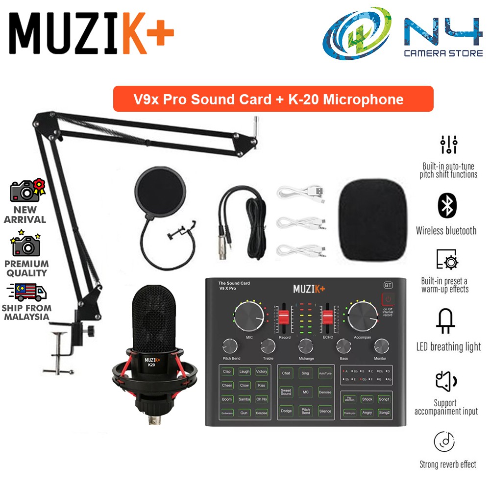 MUZIK+ Sound Card V9X PRO/V8X PRO/V8 English VersionAudio USB Headset