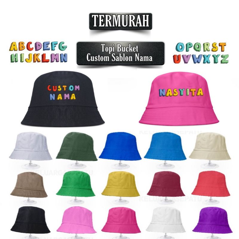 Bucket HAT Children & Adult DESIGN Name Or LOGO DESIGN Shopee Malaysia