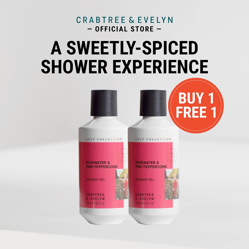 [Buy 1 Free 1] Crabtree & Evelyn Rosewater & Pink Peppercorn Shower Gel