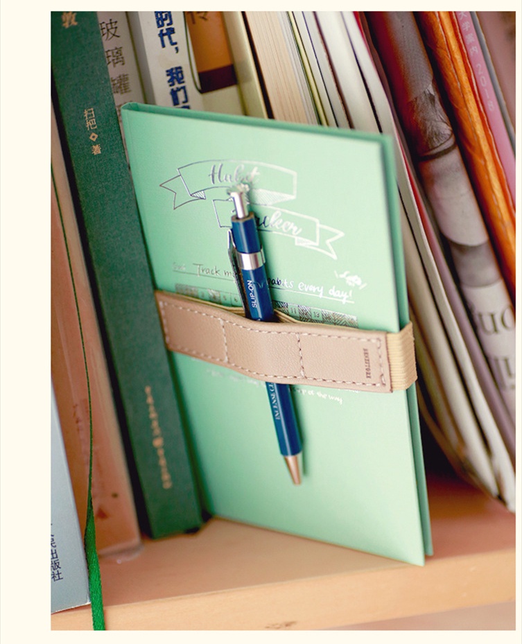 BZS Classic PU Leather Book Belt Pen Holder Adjustable Strap Pen