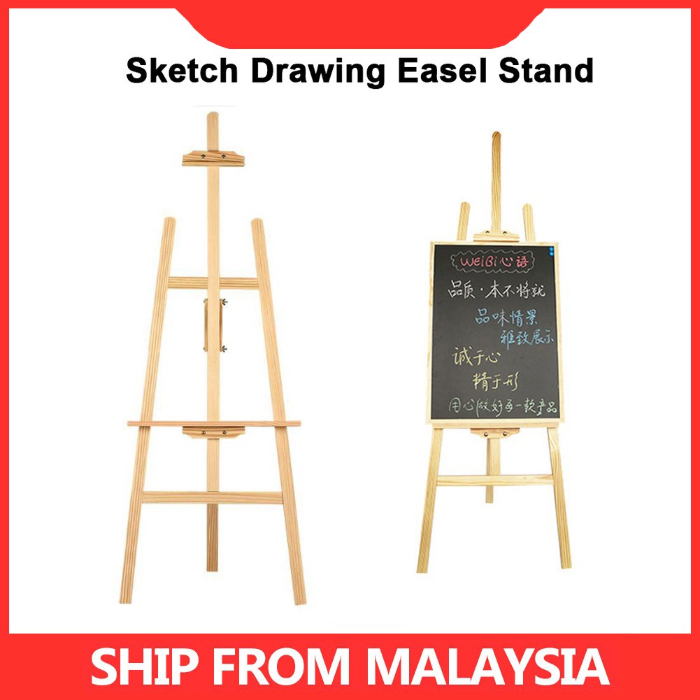 BMS PINE WOOD EASEL STAND 150CM ART SKETCH DRAWING STAND PENYANDAR LUKISAN KAYU PINE Shopee