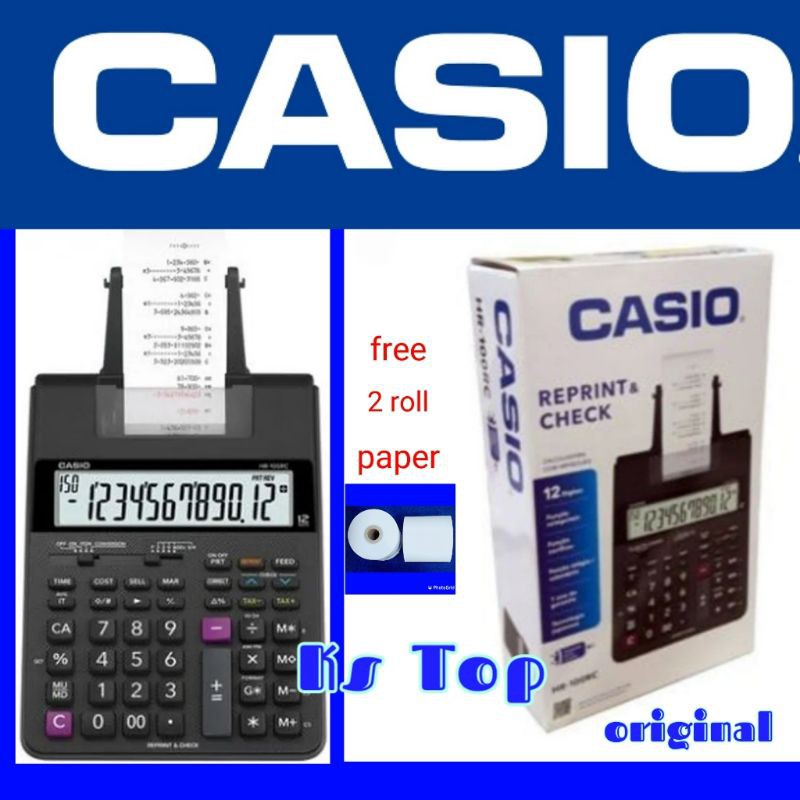 Casio HR100rc printing calculator free 2 roll paper Shopee Malaysia