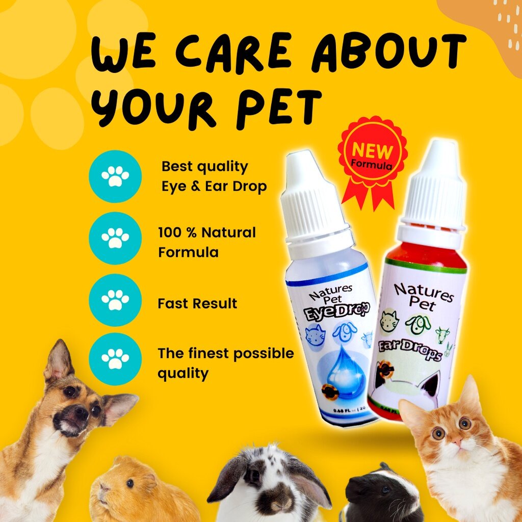 100 NATURAL UBAT SAKIT MATA & TELINGA HAIWAN 20ml (Natural Pet Ear