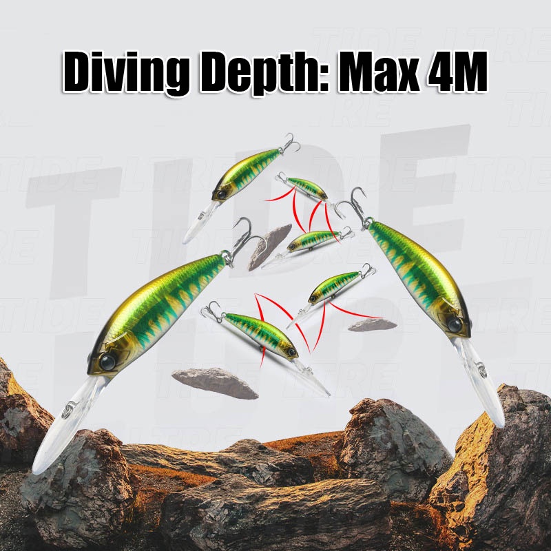 Anh 6cm 9g Long Cast Deep Diver 4M Depth Fishing Lures Weight Transfer System Crankbaits
