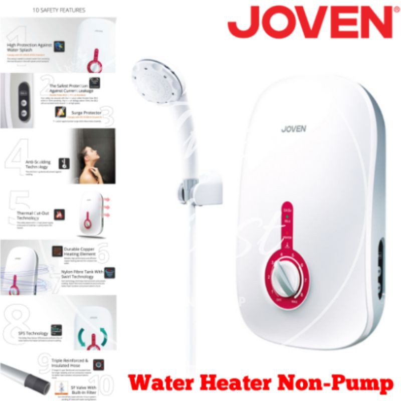 Joven SA8E Water Heater Non Pump With BuiltIn EELS System Shopee
