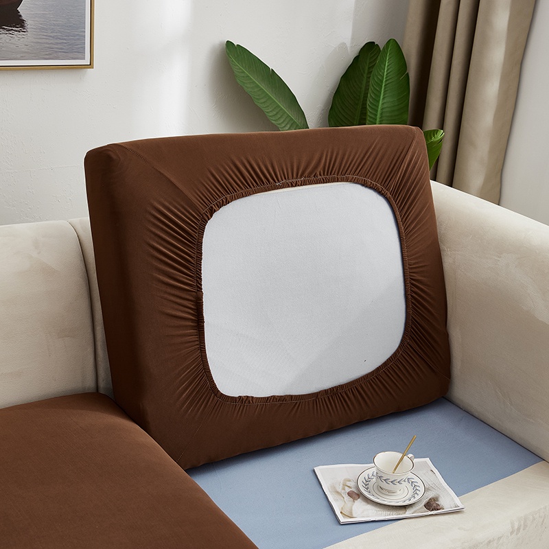 14Seat Solid Color Ice Silk Stretchy Sofa Seat Cushion Cover Couch Slipcovers Protector