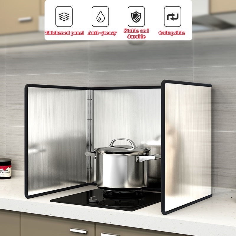 🔥 SOLID 🔥 Stainless Steel Oil Block Removable Kitchen Baffle Foldable