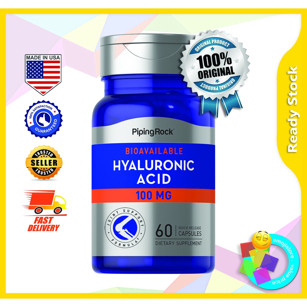Piping Rock Hyaluronic Acid, 100 mg, 60 Quick Release Capsules (Joint