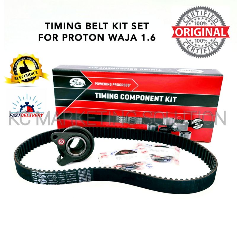GATES Timing Belt Kit Set (Oil Seal VOS Viton / NOK CORTECO) Proton