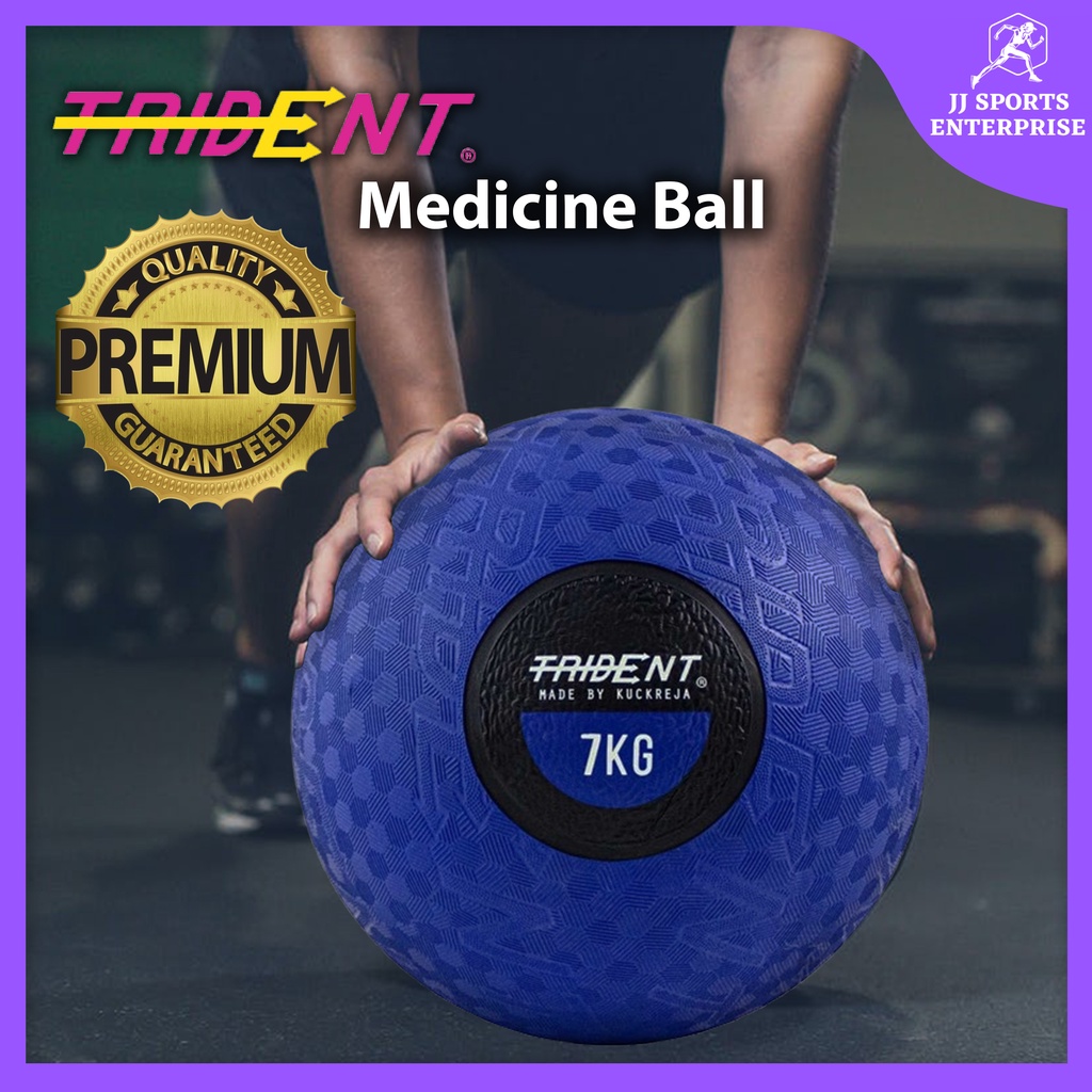 Trident Premium Rubber Medicine Ball with Bounce 7kg Rubber Gravity