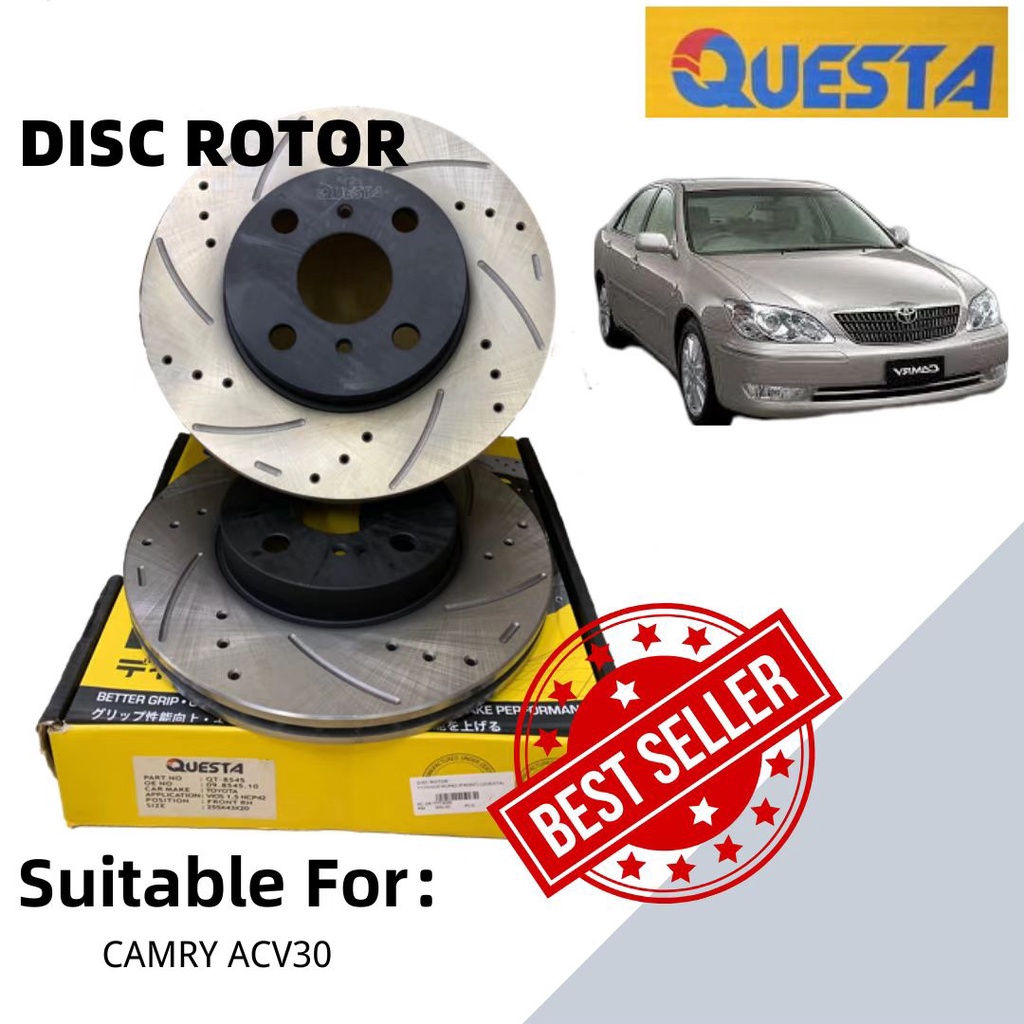 Toyota Camry ACV30 Front Disc Rotor Set (2pcs) (QUESTA) Shopee Malaysia