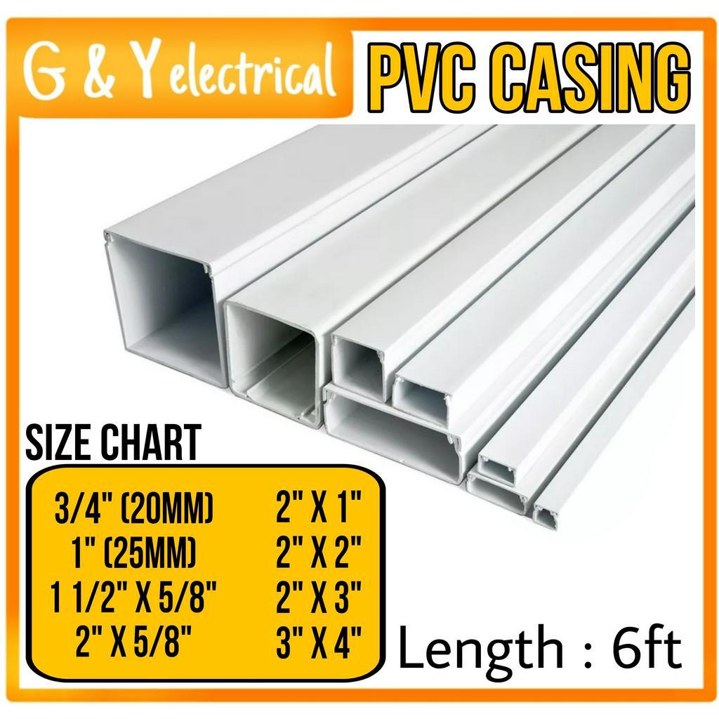 6FT PVC Wiring Casing Electrical Casing Trunking Wire Casing Elektik