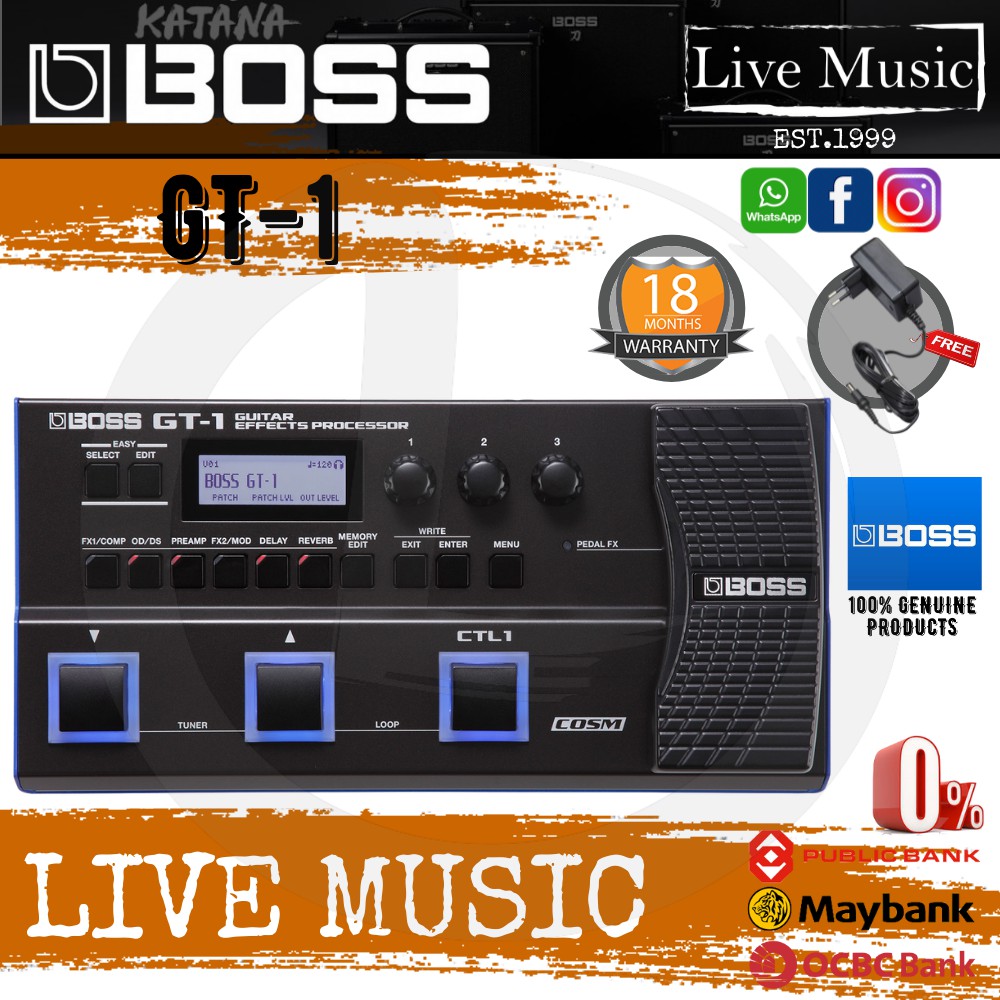 Boss GT1 Guitar MultiEffects Pedal with Adapter (GT1) Shopee Malaysia