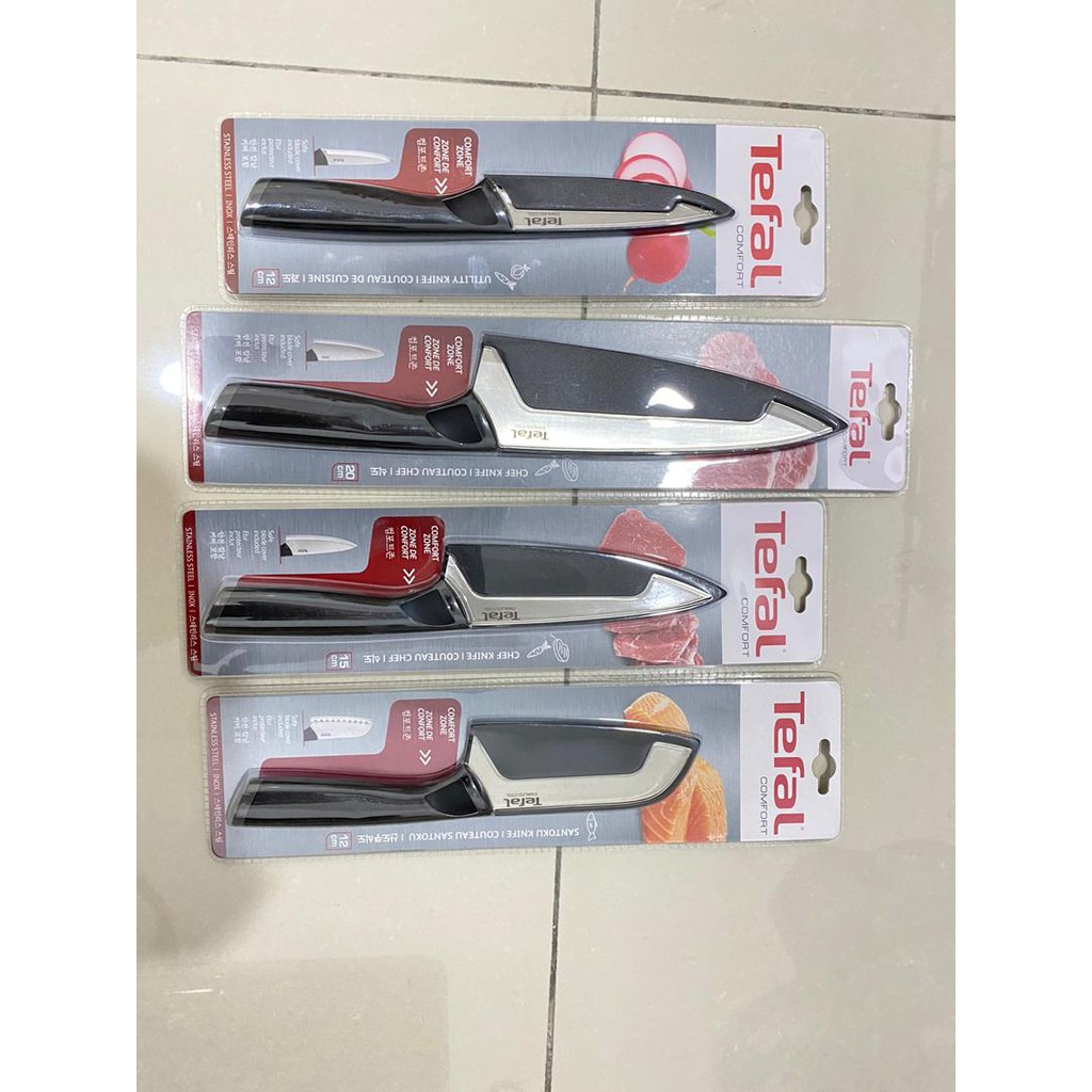TEFAL KNIFE 4 IN 1 (UTILITY, SANTOKU, CHEF 20CM AND CHEF KNIFE 15CM) Shopee Malaysia