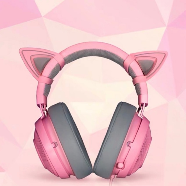 [100Original] Razer Kraken Gaming Headphone Pink with Cat Ears Kraken