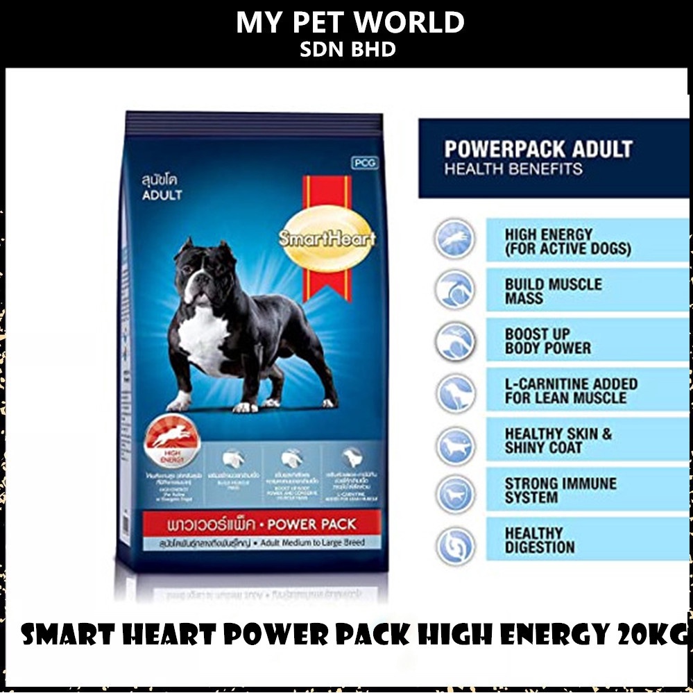 Smart Heart Power Pack High Energy Dog Food 20KG Shopee Malaysia