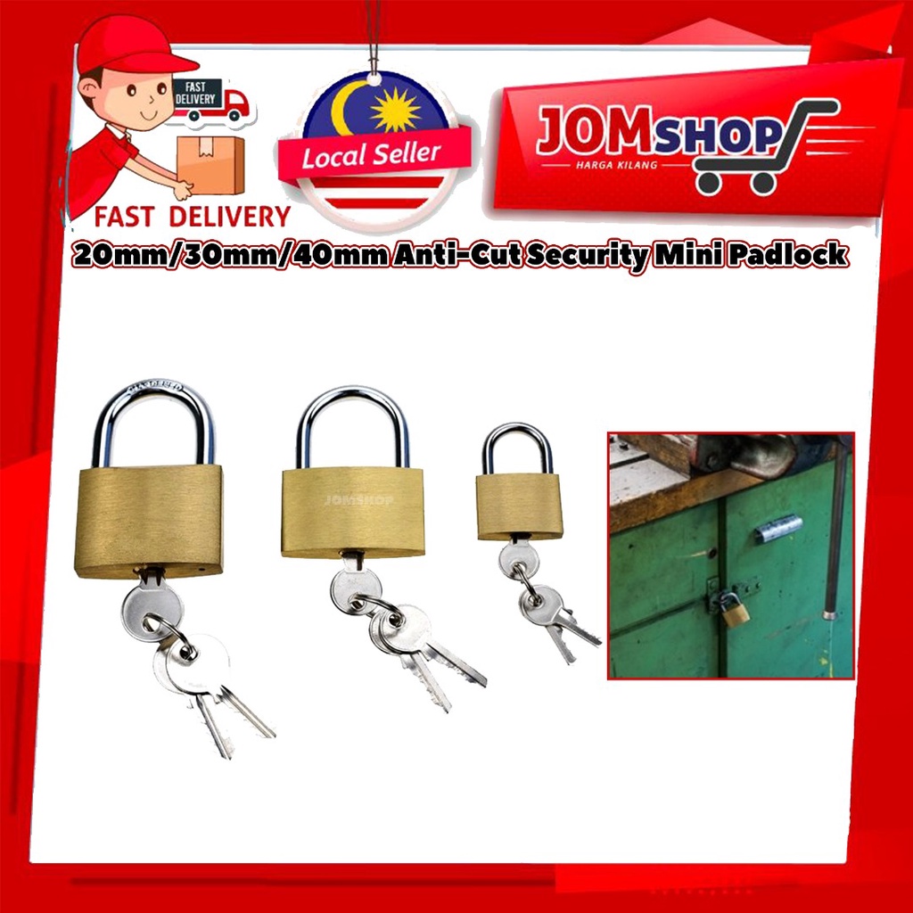 AntiCut Security Mini Padlock 20MM/30MM/40MM Travel Luggage Padlocks