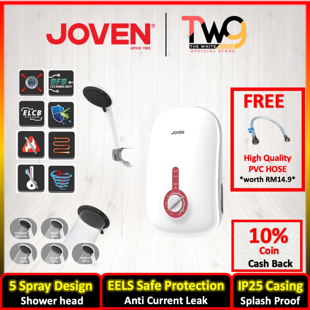 [FREE SHIPPING + GIFT] JOVEN SA8E INSTANT WATER HEATER (WITHOUT PUMP