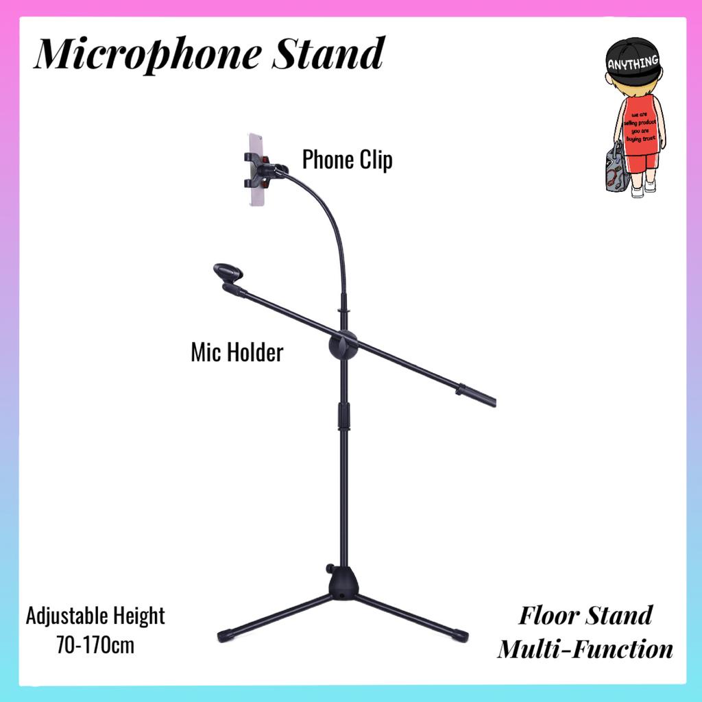 Microphone Stand Floor Mic Stand Stage Stand With Phone Holder Pop