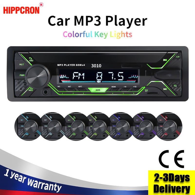 Car Radio Audio 1din Bluetooth Stereo MP3 Player FM Receiver 60Wx4 With