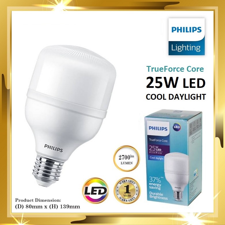PHILIPS 25w High Lumen LED Bulb E27 Daylight / MENTOL LED TERANG