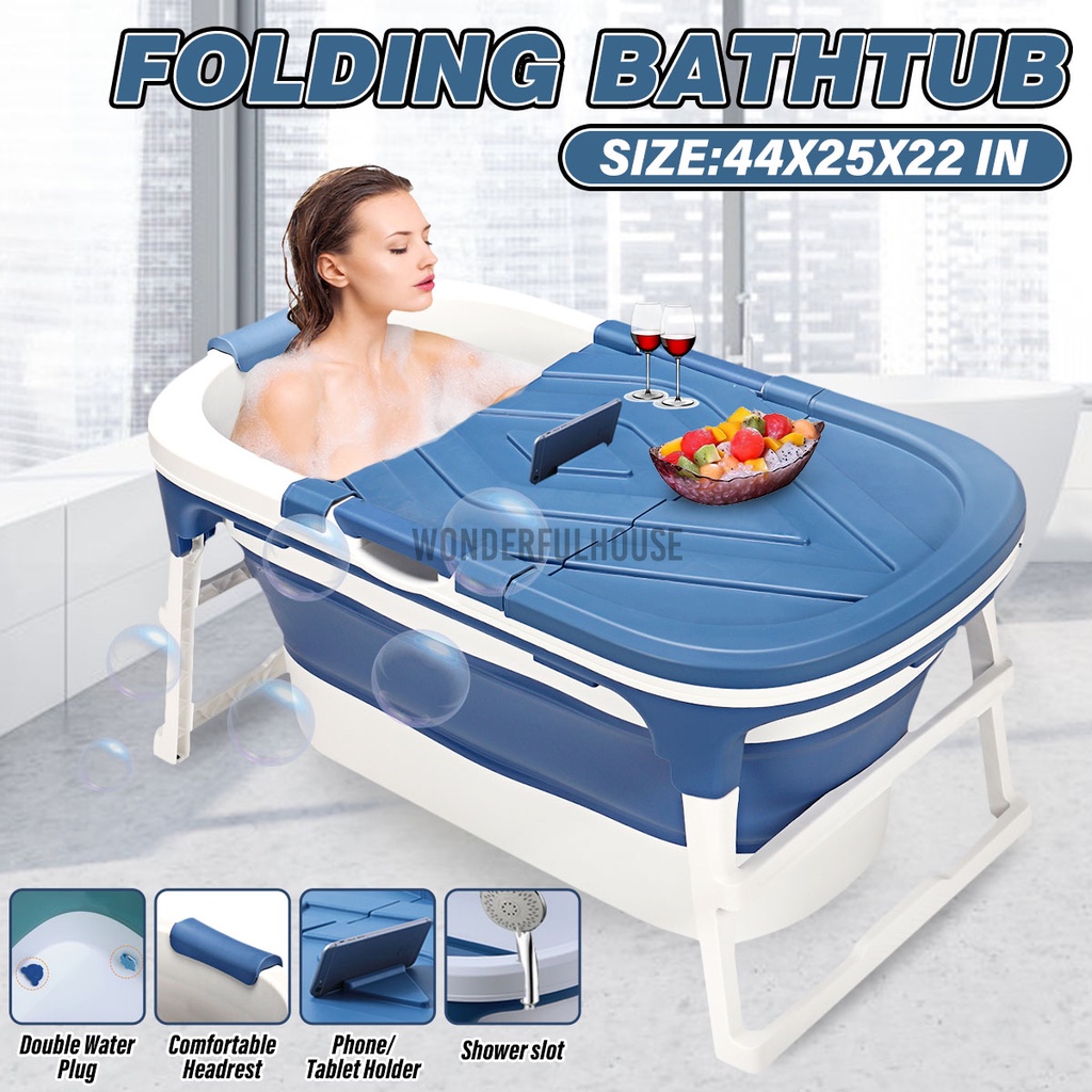 111*63*55cm Large Deep Folding Bath tub Adults Bath Tub Children Bath