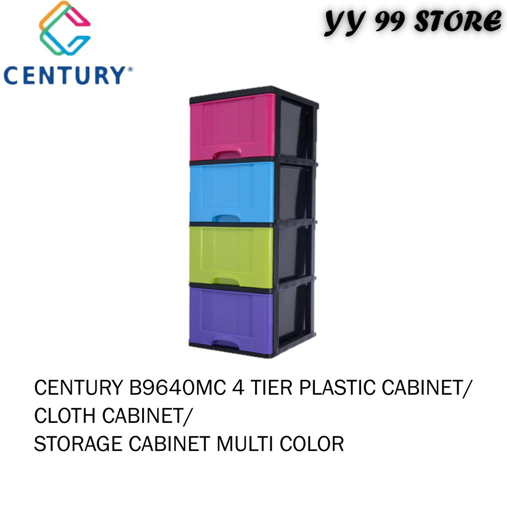 CENTURY B9640MC 4 Tier Plastic Drawer / / Storage Multi