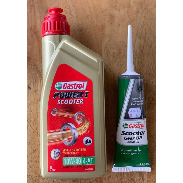 4T CASTROL POWER 1 SEMI SCOOTER 10W40 4 AT 100 ORIGINAL MINYAK HITAM