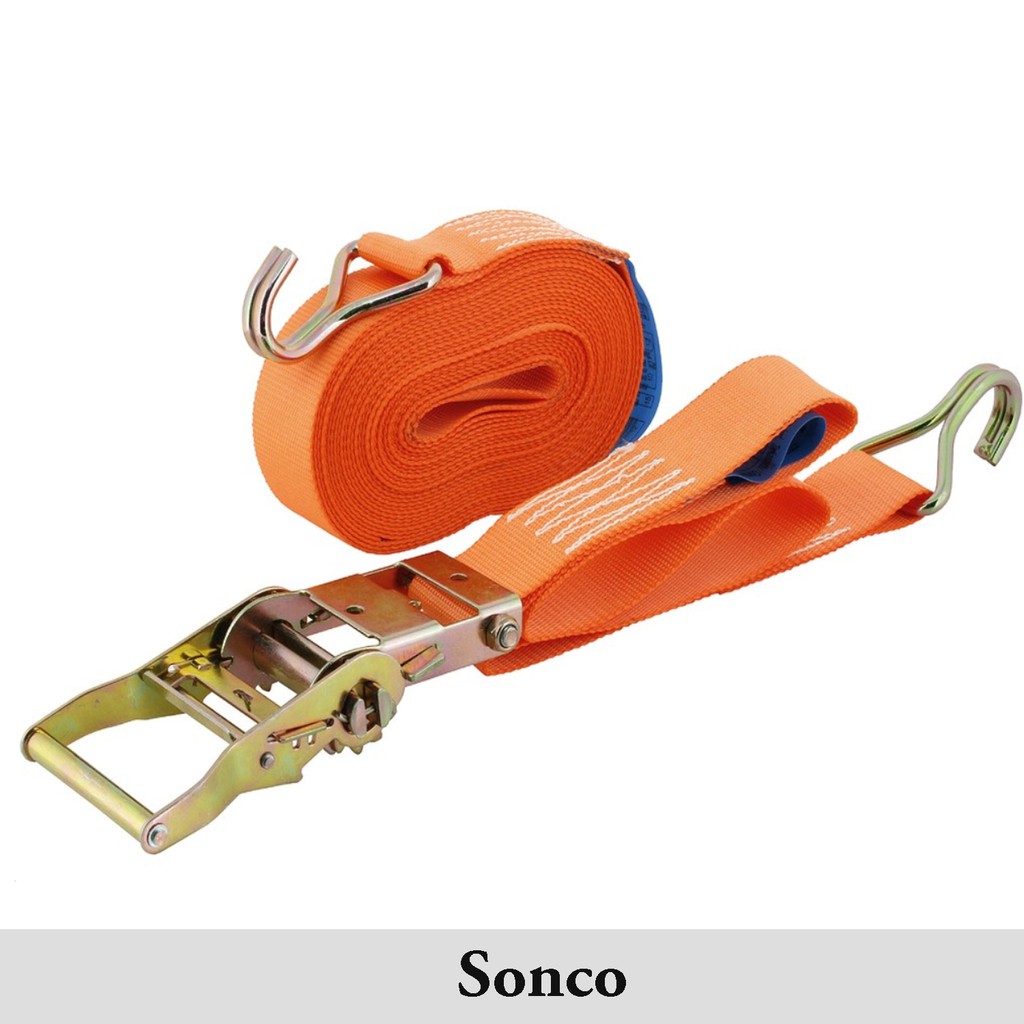 2" x 10M X 5 Ton HEAVY DUTY LORRY RATCHET TIE DOWN WITH STEEL HOOK TIED