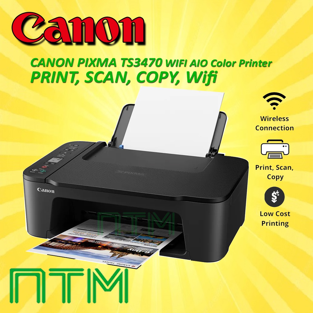 CANON TS3470 ALL IN ONE WIRELESS PRINTER AirPrint WITH LCD (WIFI PRINTING FUNCTION) ( INCLUDED