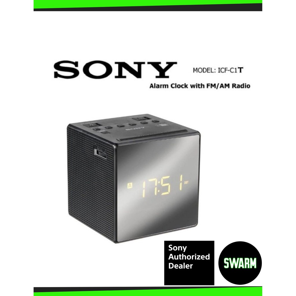SONY ICFC1T Alarm Table Clock AM/FM Radio LCD Display Analog Tuner