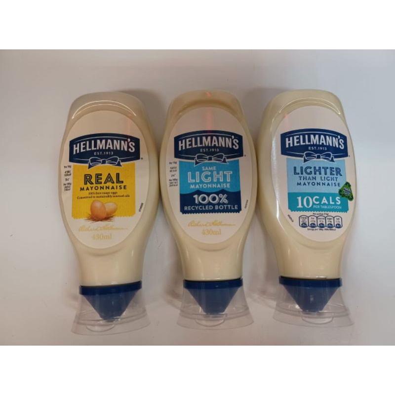 Hellmann's Mayonnaise Squeezy Real Mayonnaise/Light/Lighter Than Light