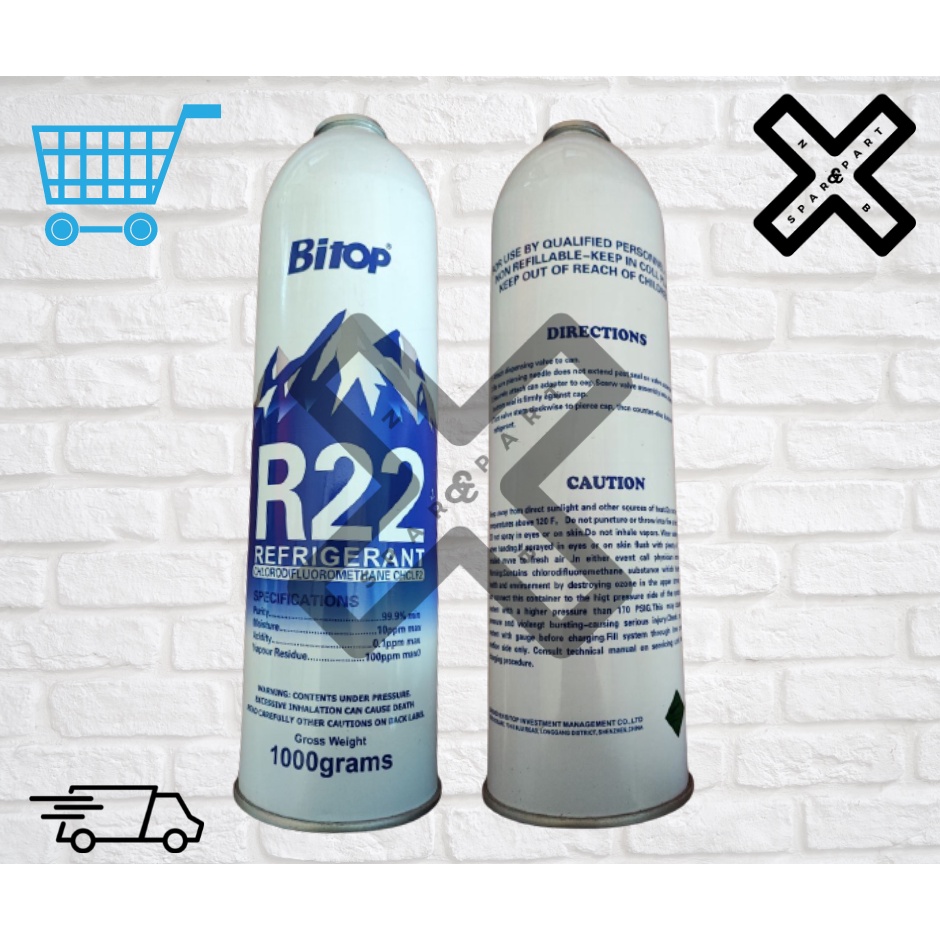Bitop R22 Gas 1KG / Aircond Gas / Air cond Gas Shopee Malaysia