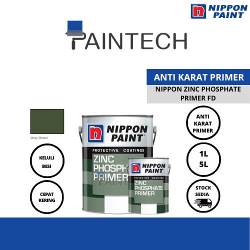 [100 GENUINE] Nippon Zinc Phosphate Primer FD Grey Green (Cat Antirust