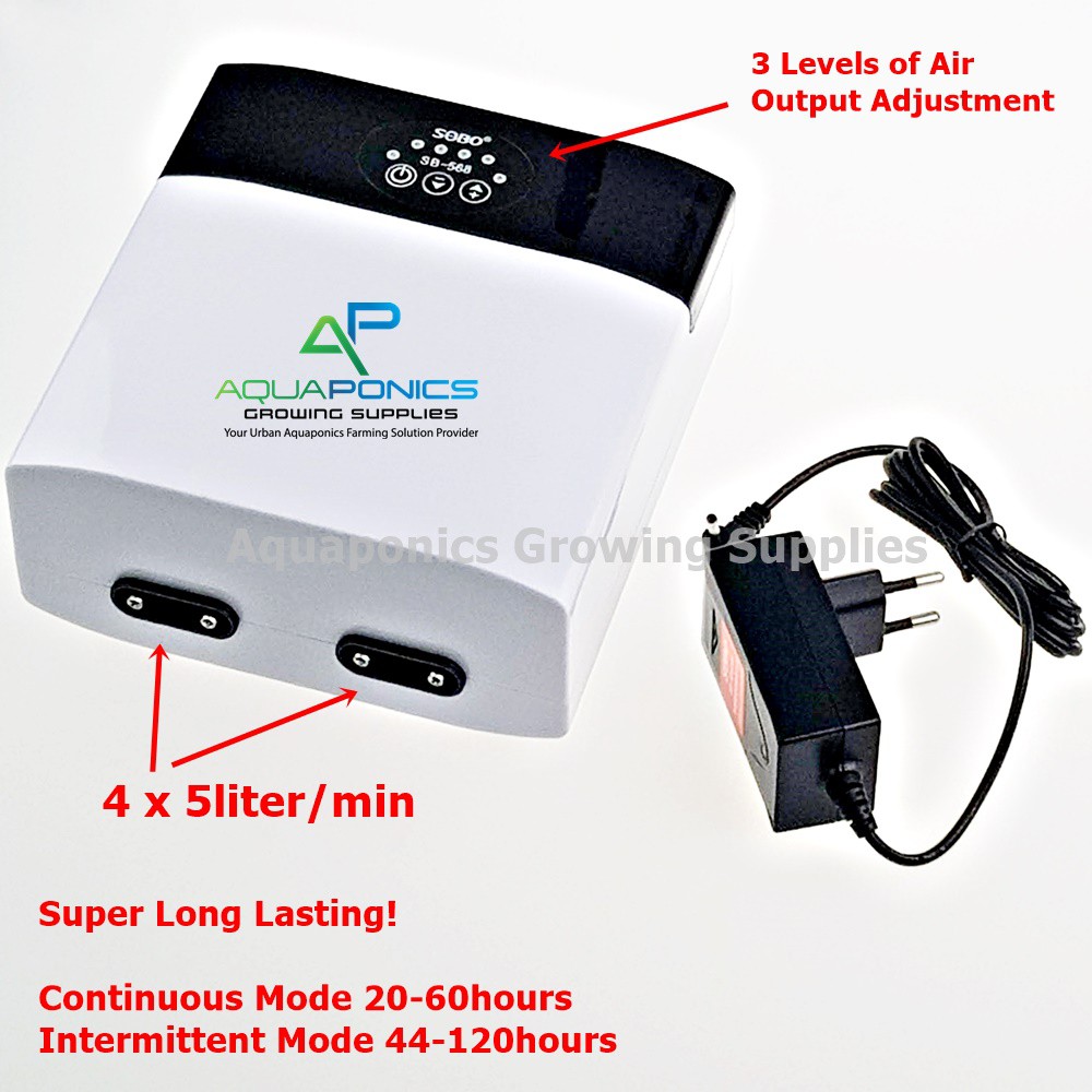 SOBO AC/DC Air Pump SB568 Aquarium Battery Outdoor Pond Aquaponics