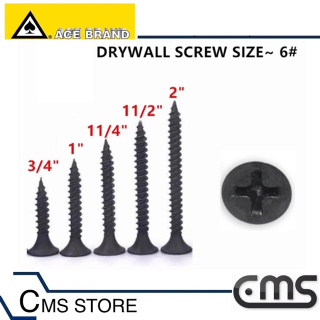 6 1KG Drywall Skru Hitam Kualiti BLACK DRYWALL SCREW /PARTICEN SCREW