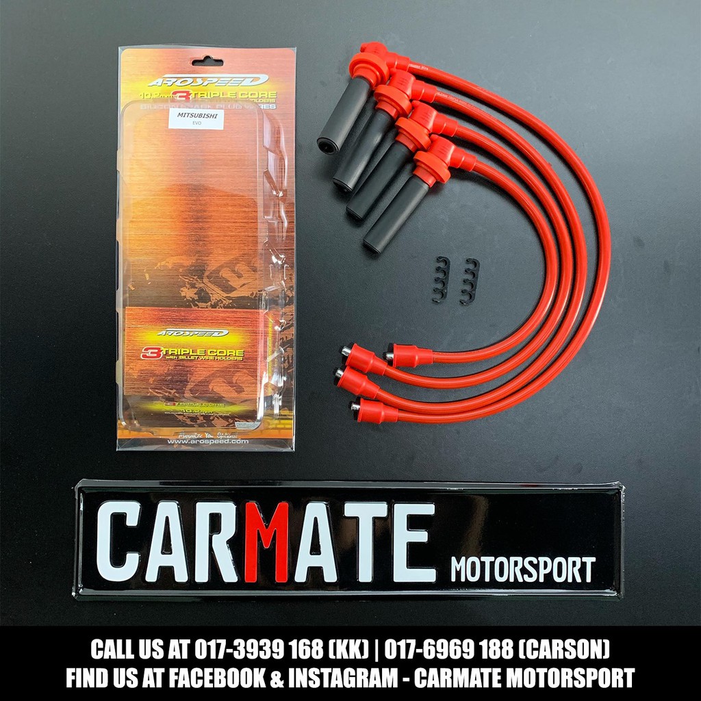 Arospeed 10.2mm Triple Core Silicon Engine Spark Plug Wires Cable for Mitsubishi Evo 1 2 3 4G63