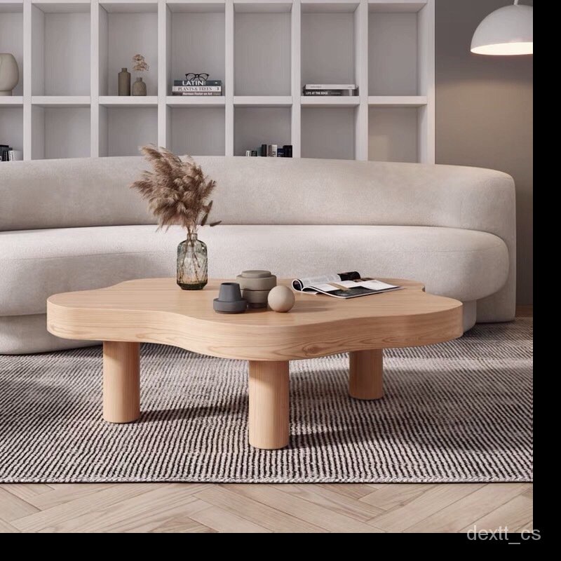 modern solid wood coffee table shaped table living room low table model