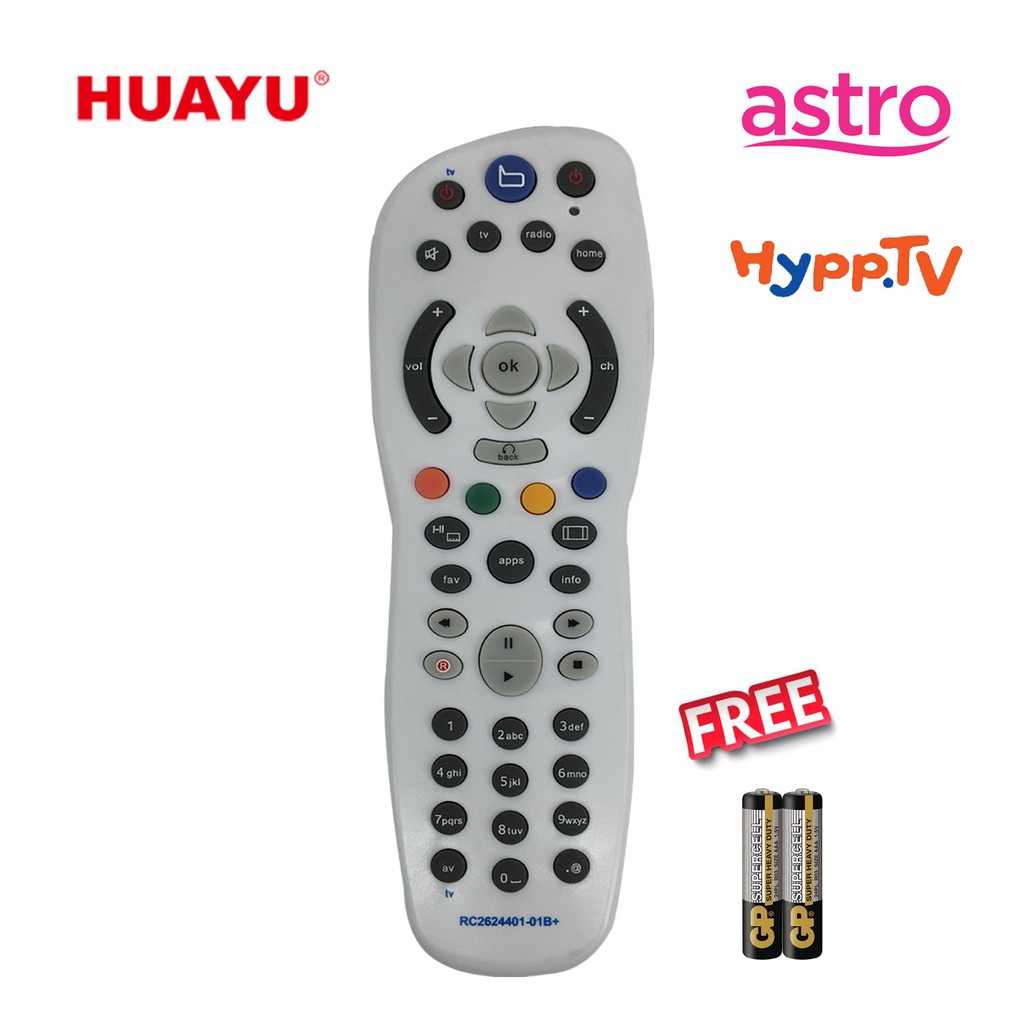 Hypptv/Unifi TV Remote Control Replacement (8 in 1) Huayu RC262440101B
