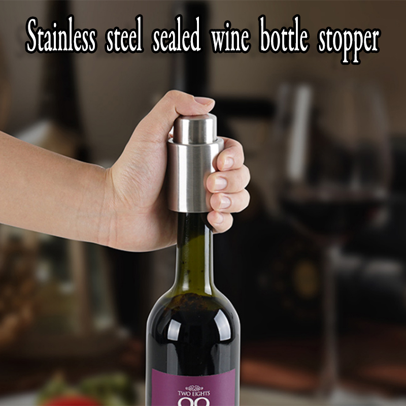 Premium Wine Lover's Gift Set Stainless Steel Wine Stopper, Leakproof