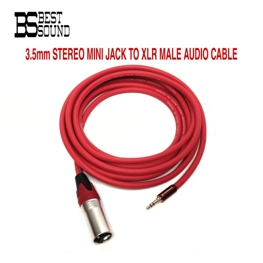 High Quality XLR 3Pin Male to 3.5mm TRS Male Connector Heavy Duty Audio