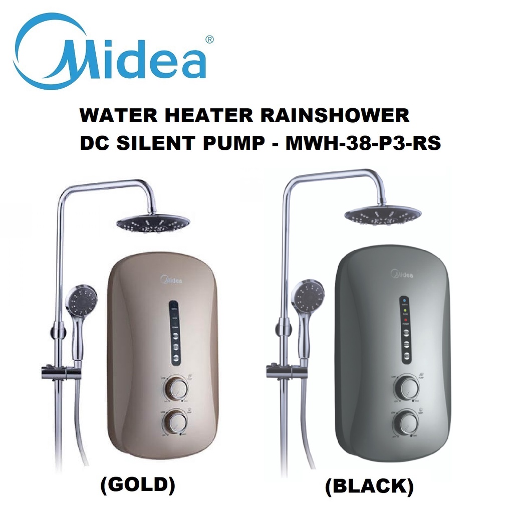 Midea Water Heater With Low Noise DC Pump & Rain Shower MWH38P3RS Shopee Malaysia