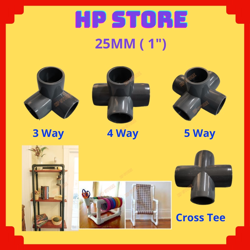 25mm ( 1") PVC Fitting PVC Joint Connector 3, 4, 5 Way PVC Elbow Socket