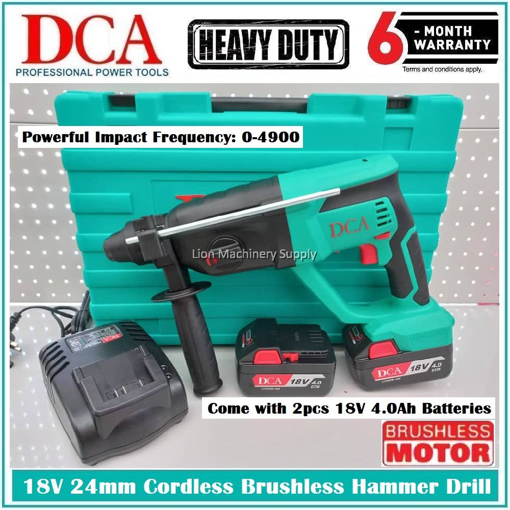 DCA 18V 24mm Cordless Brushless Hammer Drill ADZC0224E SOLO/Set Wtih