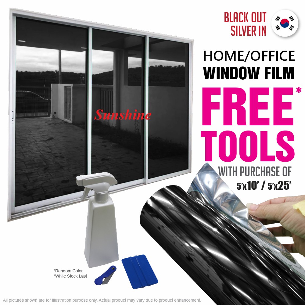 House tinting/Tinted Rumah,Black Out Silver In, Made in Korea