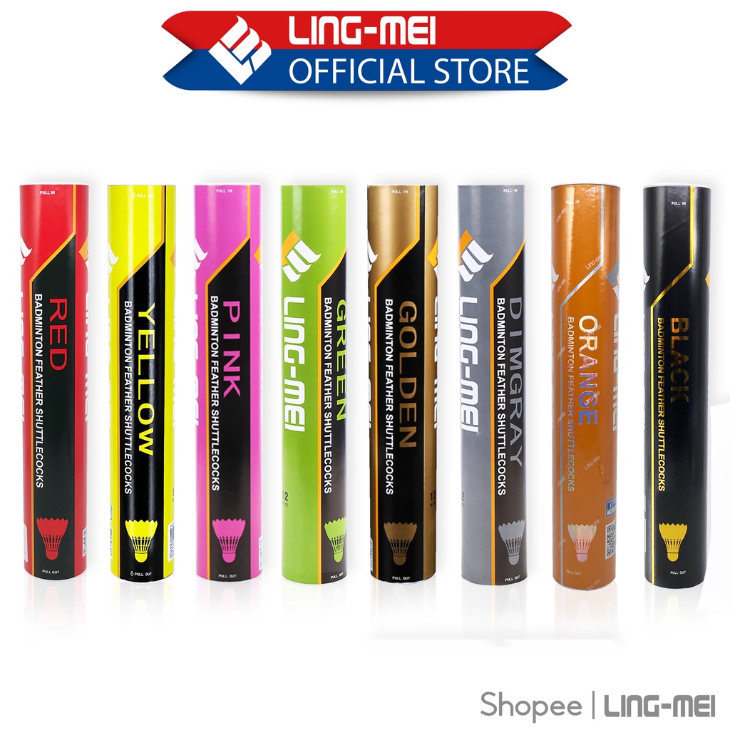 LingMei Shuttlecock Badminton Black/ Dimgray/ Golden/ Green/ Pink