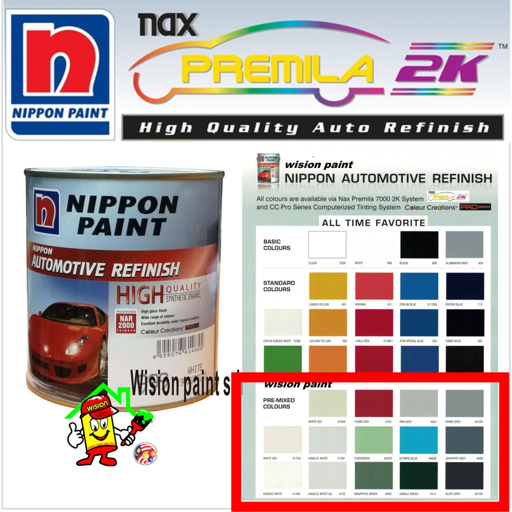 1L ( 1 LITER ) NIPPON PAINT AUTOMOTIVE REFINISH 1 LITER / CAT KERETA