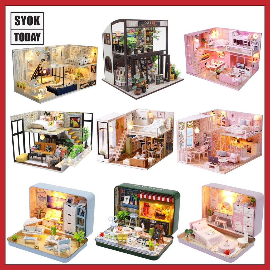 DIY Mini House Miniature Dollhouses China Style with DIY Kit and LE Loft Studio Ready Stock Loft