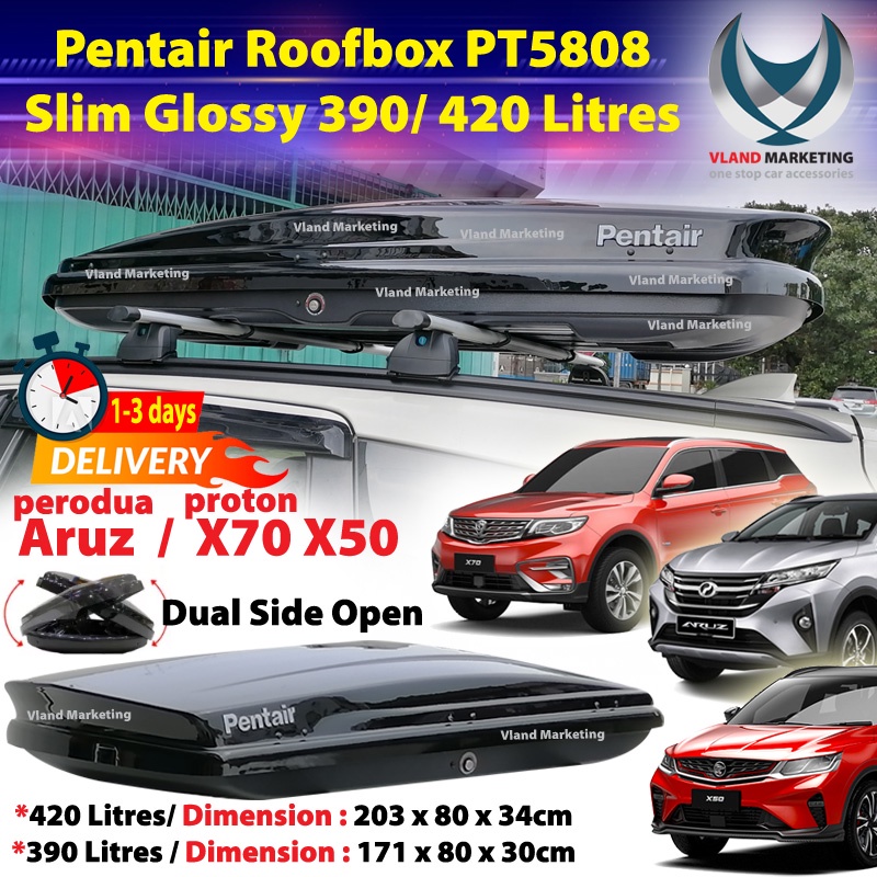 Pentair X70 X90 Aruz Advance Roofbox PT5808 Slim Glossy Roof box With