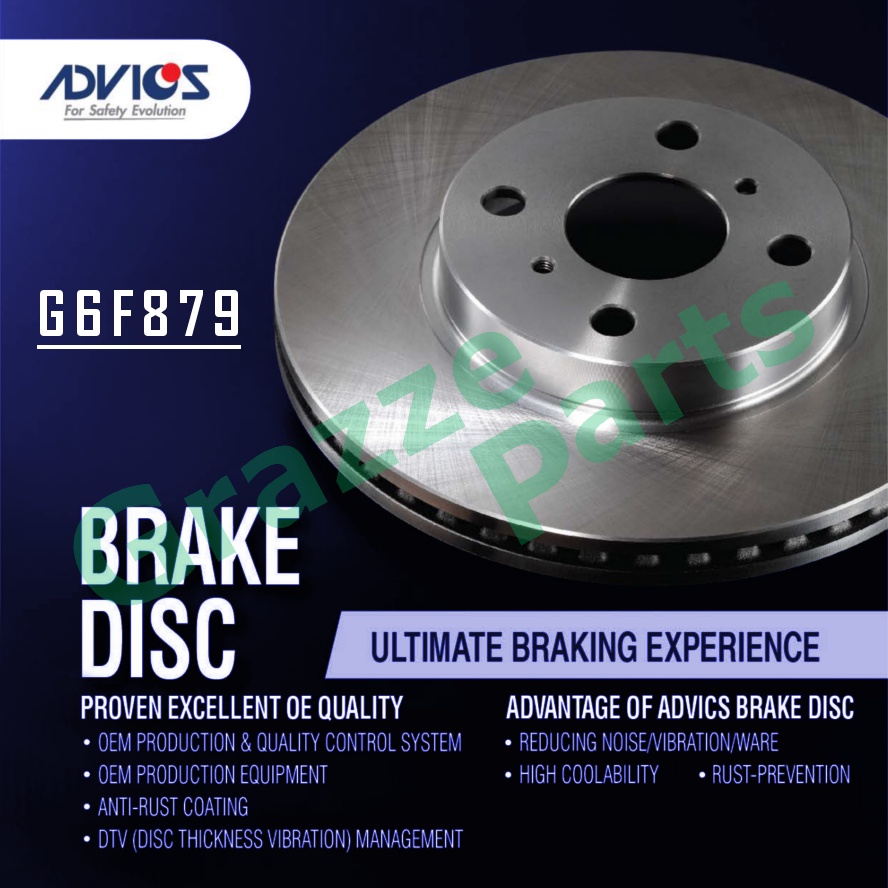 (1pc) Advics Aisin Disc Brake Rotor Front G6F879 for Perodua Myvi New 2018 D20N (250mm